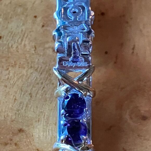 African Amethyst Sterling Silver Hoop Earrings - Picture 7 of 10